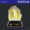 Golden Fusion Crystal Golf Plaque ICM 009