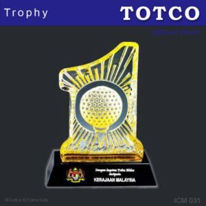 Golden Fusion Crystal Golf Plaque ICM 031