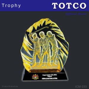 Golden Fusion Crystal Golf Plaque ICM 033