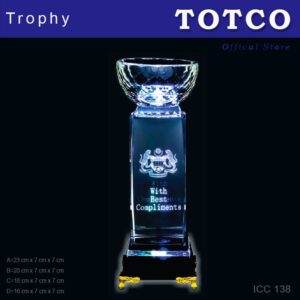 LED Light Crystal Trophy ICC 138