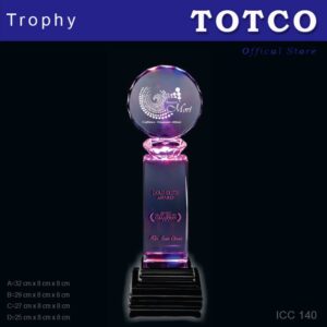 LED Light Crystal Trophy ICC 140