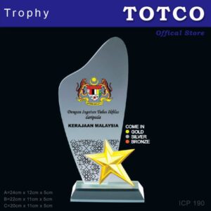 Metal Star Crystal Award ICP 190