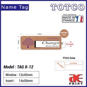 Reusable Name Tag Radiant Gold TAG8-12 (75 x 25mm)