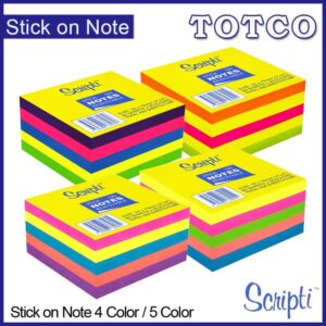 Scripti Stick on Note (3" x 3") 4 color / 5 color