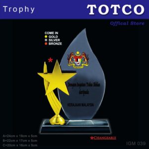 Shining Metal Star Crystal Award IGM 039