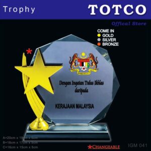 Shining Metal Star Crystal Award IGM 041