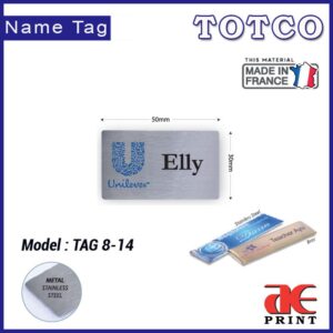 Stainless Steel Name Tag TAG8-14 (50 x 30mm)