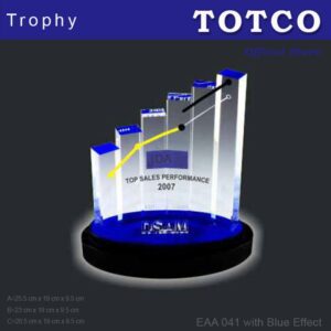 Custom Made Special Design Acrylic Award EAA 041 with Blue Effect