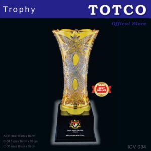 Elegant Golden Crystal Vase ICV 034