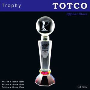 Exclusive Crystal Trophy with Globe ICT 042