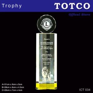 Exclusive Crystal Trophy with Medalian ICT 034