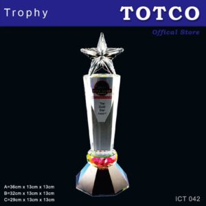Exclusive Crystal Trophy with Star ICT 042