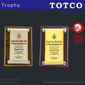 Scroll Plaque with Piano Wood