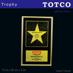 Special Design Gemuine 24K Gold Frame Award
