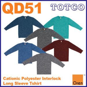 Oren Sport Cationic Interlock Long Sleeve Unisex 140gsm Polyester Qd51 7
