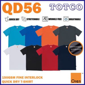 Oren Sport Qd56 100 Quick Dry Polyester Interlock Microfiber T Shirt Unisex 150gsm 8