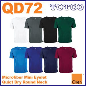 Oren Sport Qd72 Microfiber Mini Eyelet Lightweight T Shirt Unisex Adult 150gsm Cool Fit Plain Sport Tee 6