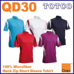 Oren Sport Unisex Mock Neck Zip T Shirt Jersey Microfiber Qd30 7