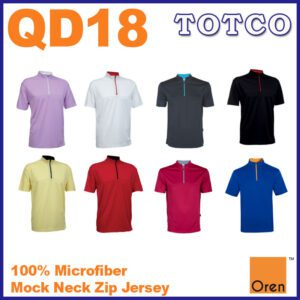 Oren Sport Unisex Quick Dry 100 Microfibre Mock Neck Zip Jersey Qd18 8