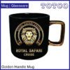 Black Mug With Golden Handle 500ml