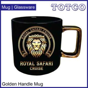 Black Mug With Golden Handle 500ml