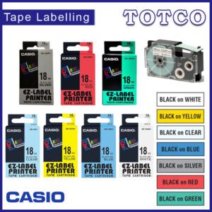 Casio 18mm Label Tape Cartridge 7 Colour Xr 18 8