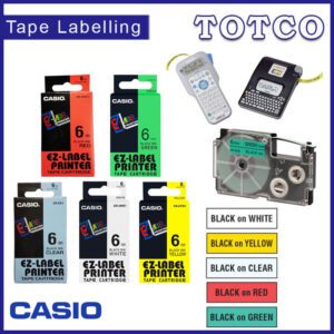 Casio 6mm Label Tape Cartridge - 5 Colour XR-6