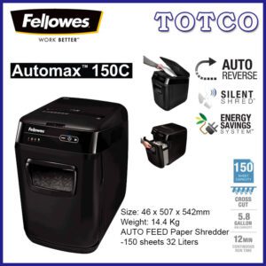 Fellowes Automax 150c Automatic Cross Cut Shredder 150 Sheets 32 Liters 5