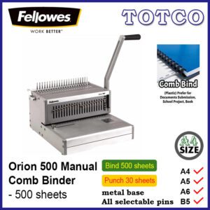 Fellowes Orion 500 Manual Heavy Duty Comb Binding Machine 3