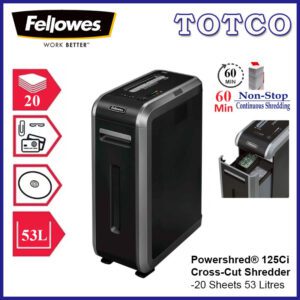 Fellowes Powershred 125ci Cross Cut Shredder 20 Sheets 53 Liters 3