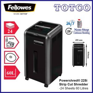 Fellowes Powershred 225i Strip Cut Shredder 24 Sheets 60 Liters 3