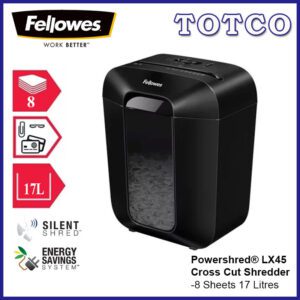 Fellowes Powershred Lx45 Cross Cut Shredder 8 Sheets 17 Liters 4