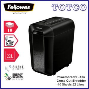 Fellowes Powershred Lx65 Cross Cut Shredder 10 Sheets 22 Liters 4