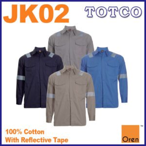 Oren Sport Reflective Tape Premium Cotton Jacket Unisex Workwear Industrial Factory Cargo Jacket Jk02 7