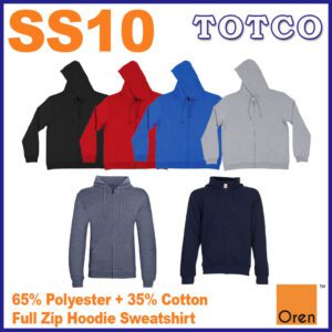 Oren Sport Unisex Full Zip Hoodie Sweatshirt Ss10 9